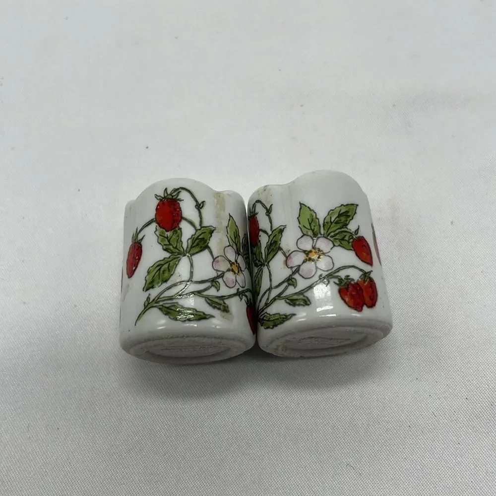 Set of Two Vintage Miniture Strawberry Candle Holders